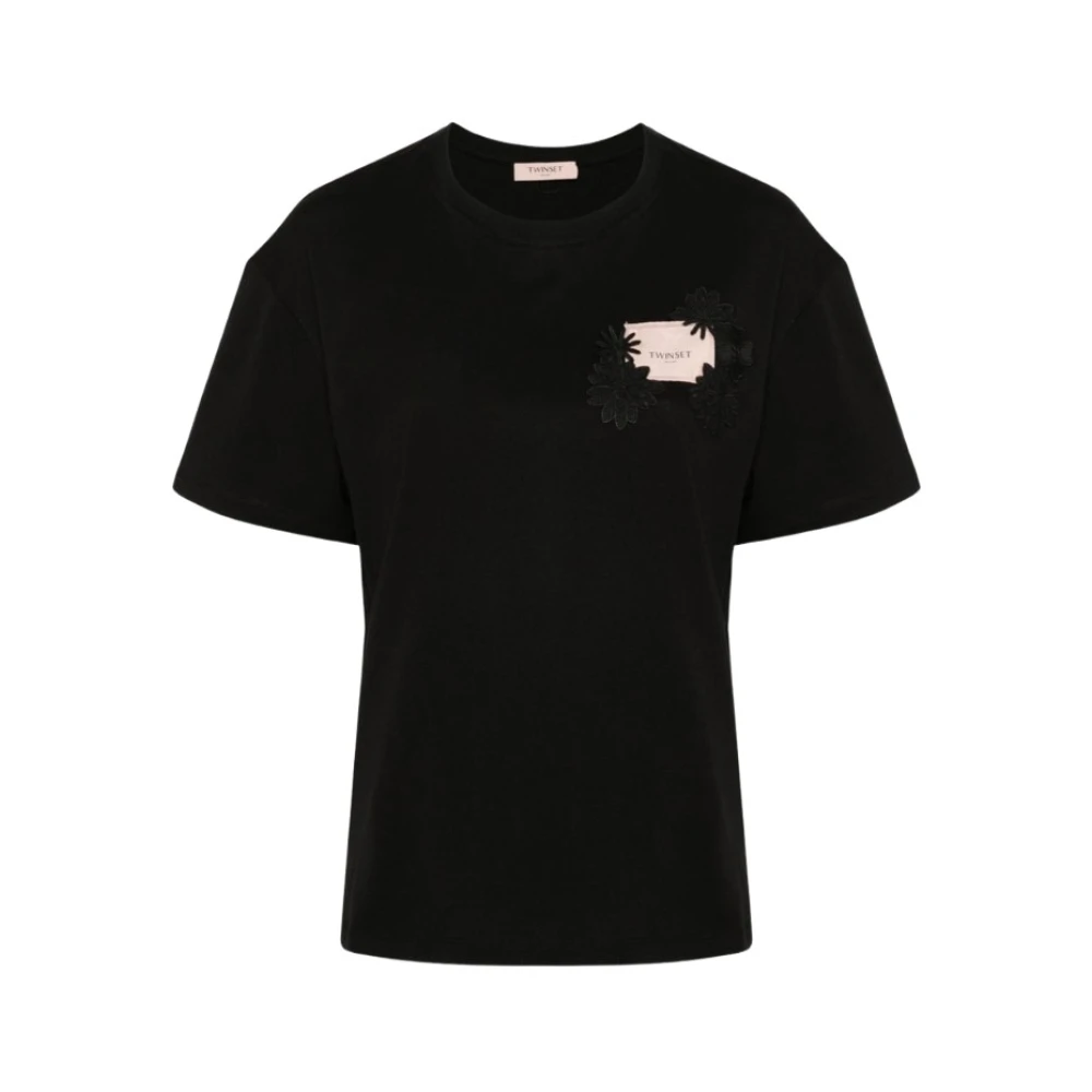 Twinset Logo T-shirt Stijlvolle Casual Kleding Black Dames
