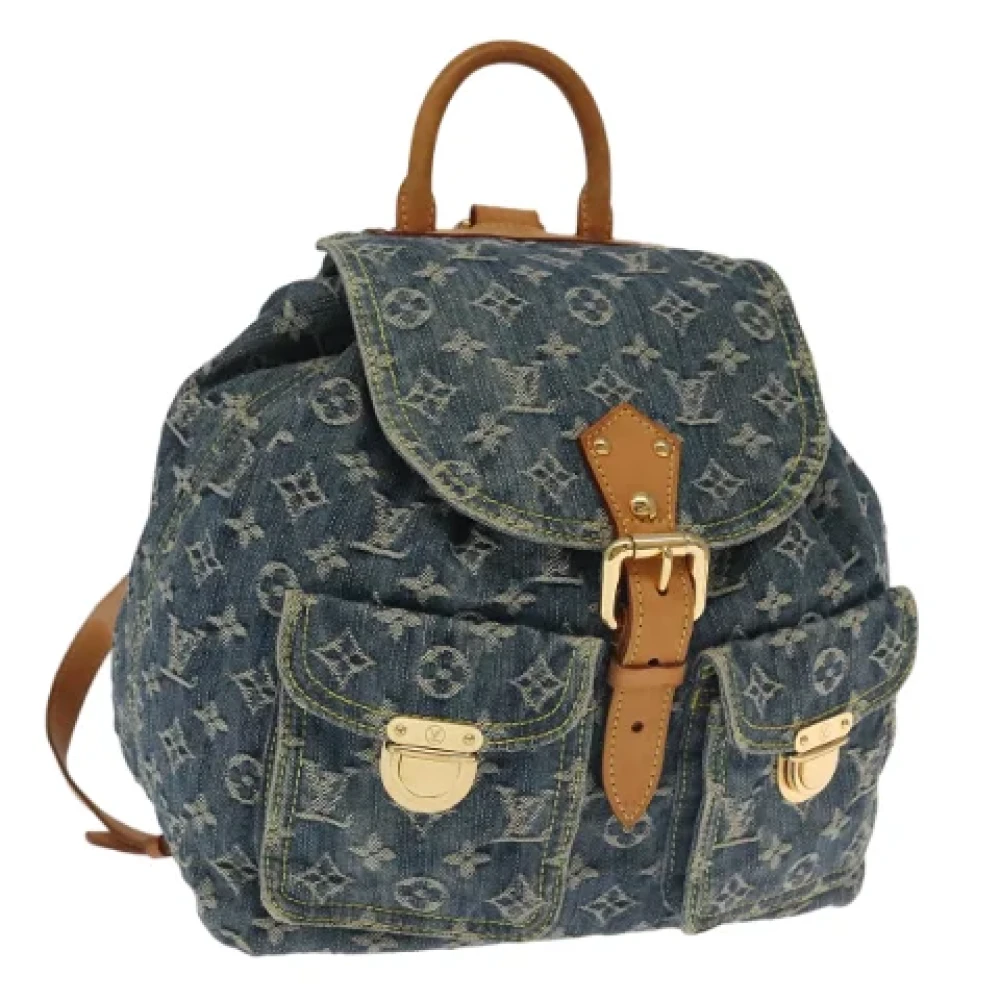 Louis Vuitton Vintage Pre-owned Denim backpacks Blue Dames
