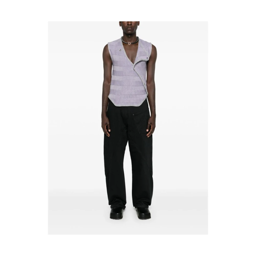 JW Anderson Zwarte Denim Wide Leg Jeans Black Heren