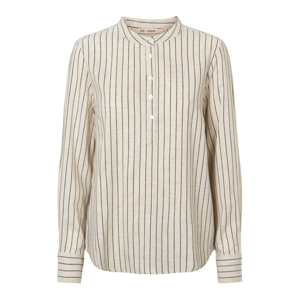 RUE de Femme Klassieke Dot Shirt met Elegante Details Beige Dames