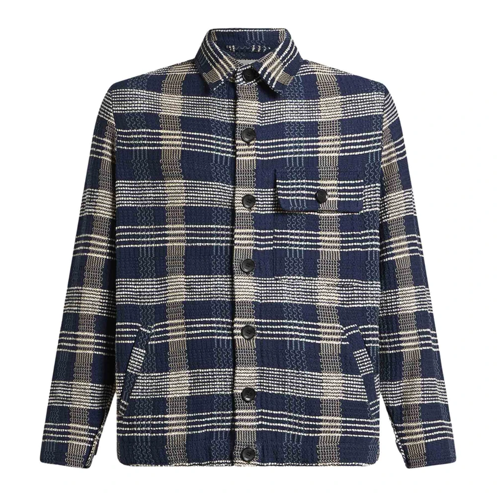ETRO Blauw geruite overhemd met knoopsluiting Blue Heren