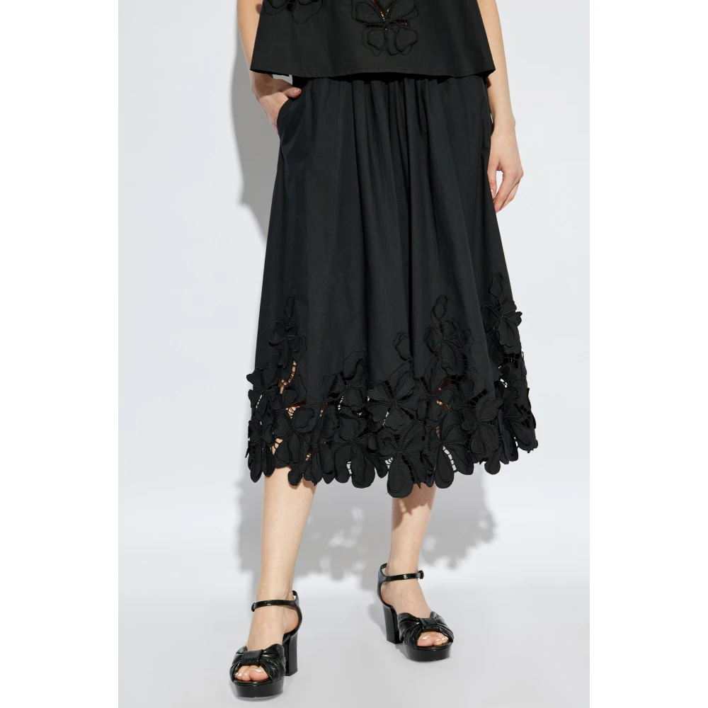 Forte Katoenen rok Black Dames