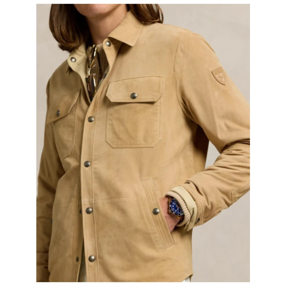 Polo Ralph Lauren Omkeerbaar Suède Overhemd Brown Heren