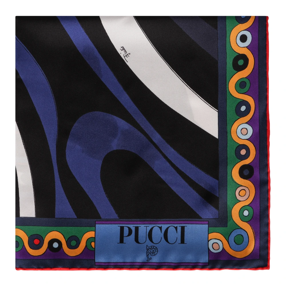 EMILIO PUCCI Zijden sjaal met Marmo en Orchidee Print Multicolor Dames