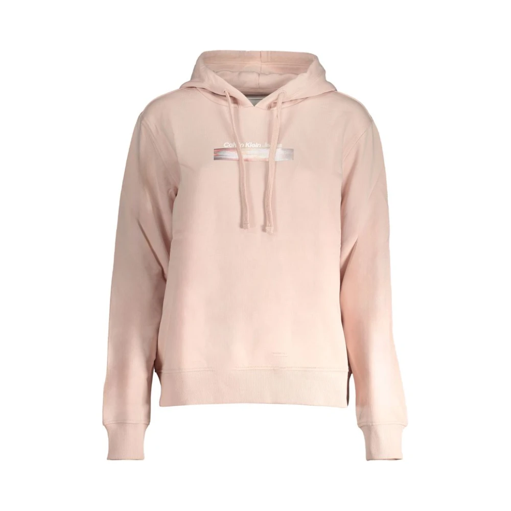 Calvin Klein Geborsteld Logo Hoodie Pink Dames