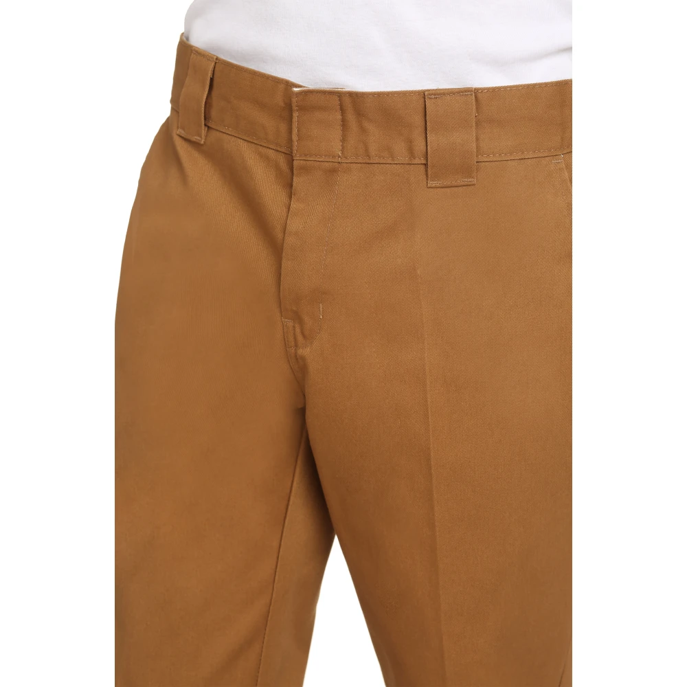 Dickies Slim Fit Broek met Achterzakken Brown Heren