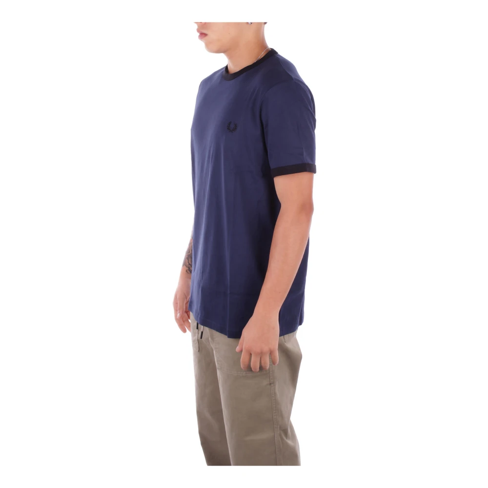 Fred Perry Logo Front T-shirts en Polo's Blue Heren