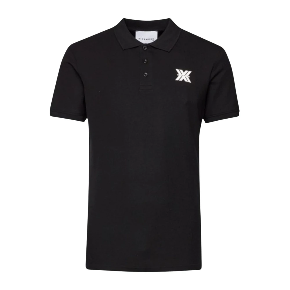 John Richmond Heren Polo Shirt Klassieke Stijl Black Heren