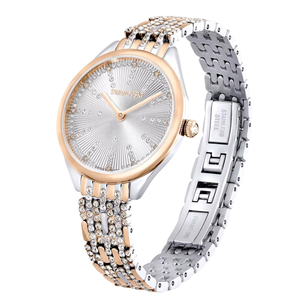Swarovski Women's Gold Watch 30 Mm Swiss Quartz Rose Attract 5649987