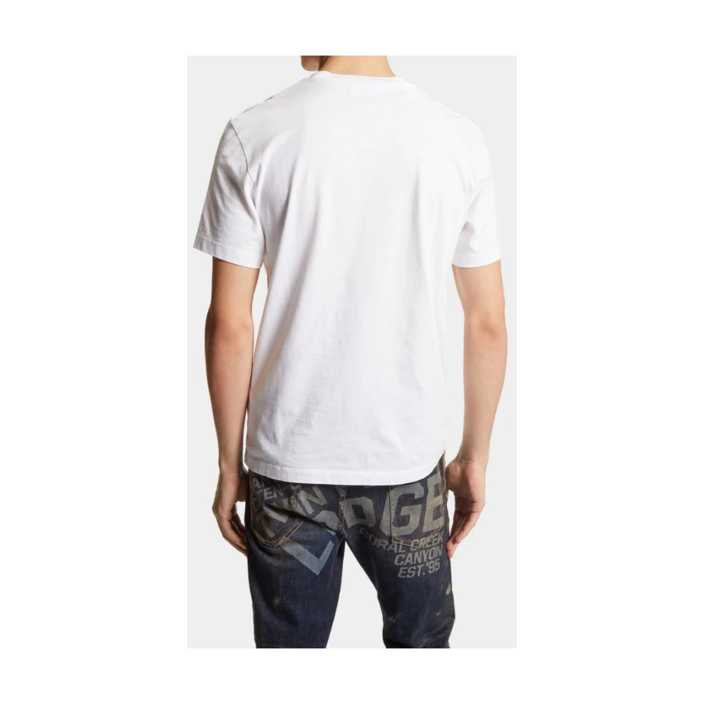 Dsquared2 Beer Print Ronde Hals T-shirt White Heren