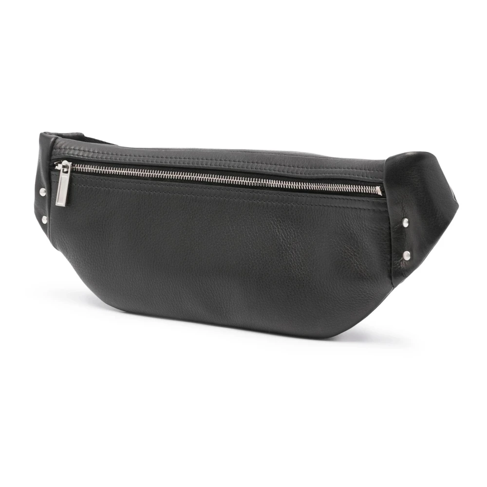Rick Owens Casual Zwarte Leren Heuptas Black Dames