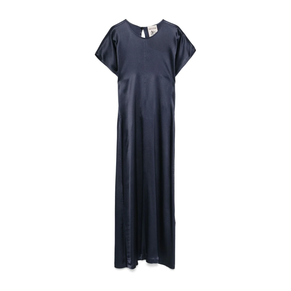 Semicouture Blauwe Zijden Jurk Elegant Damesmode Blue Dames