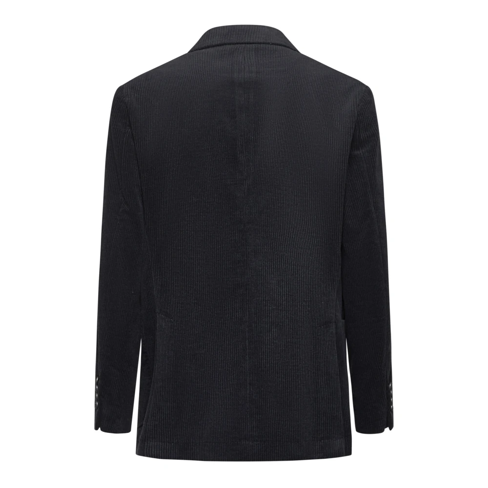 BRUNELLO CUCINELLI Dubbel-Borst Corduroy Blazer Antraciet Black Heren