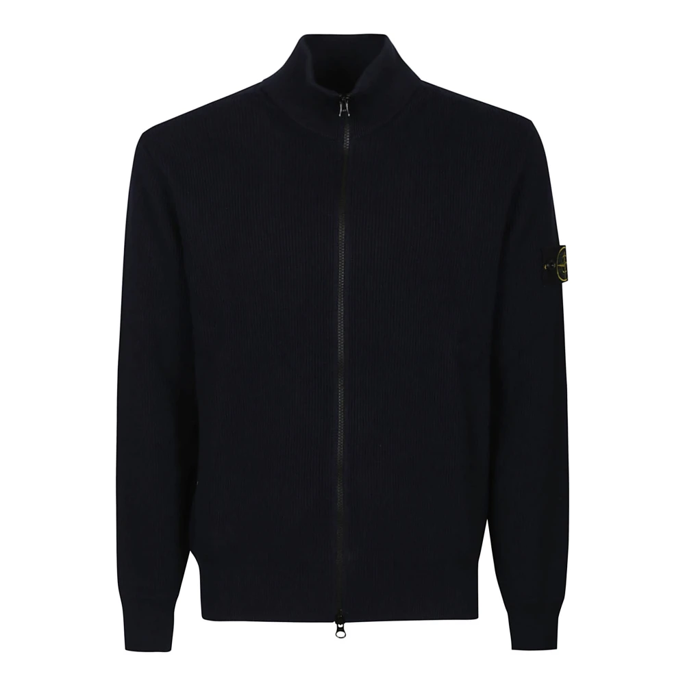 Stone Island Stijlvolle Zip-Up Cardigan Sweater Blue Heren