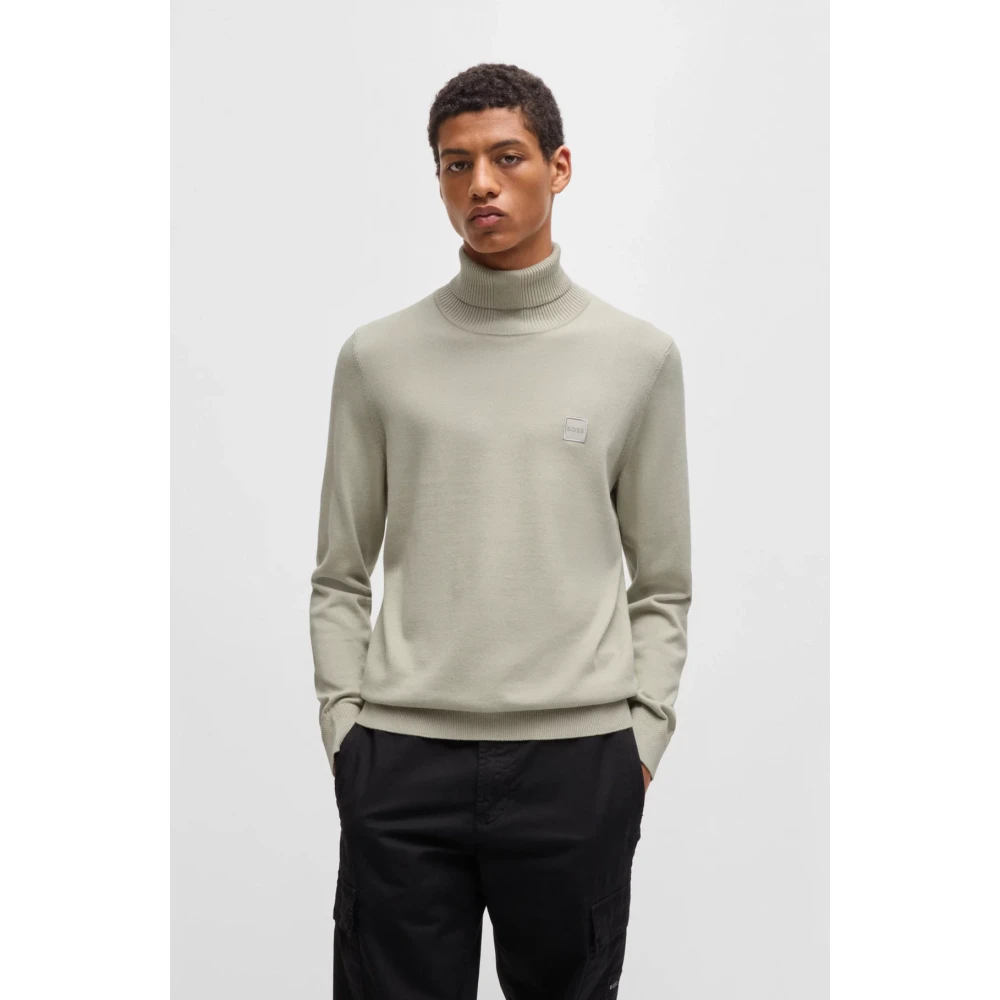 Hugo Boss Zachte coltrui in kasjmiermix Beige Heren