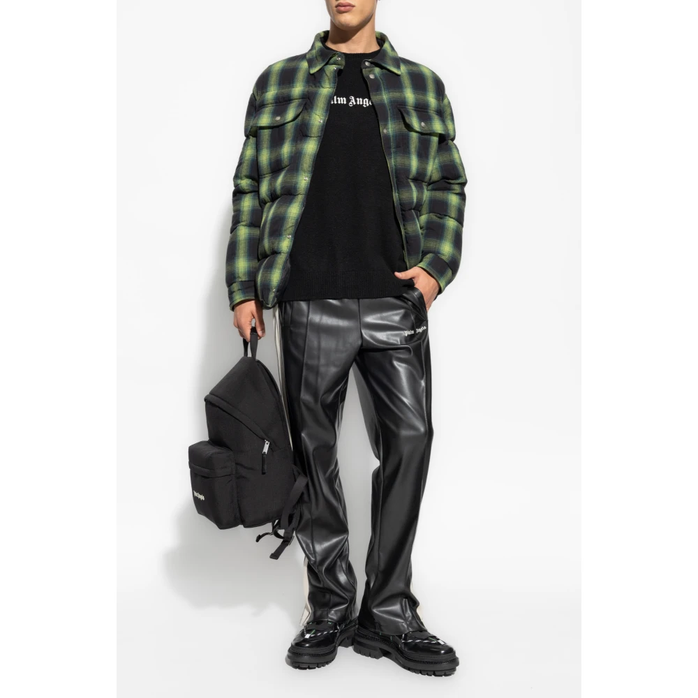 Palm Angels Gewatteerde jas met kraag Green Heren