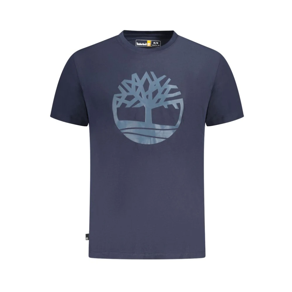 Timberland Men's Blue Logo Print Crew Neck T-Shirt - T-Shirts - Xl - Tops