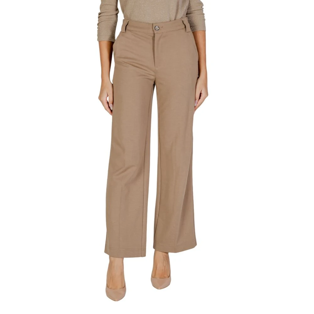 Street One Beige Viscose Jeans & Broek Beige Dames