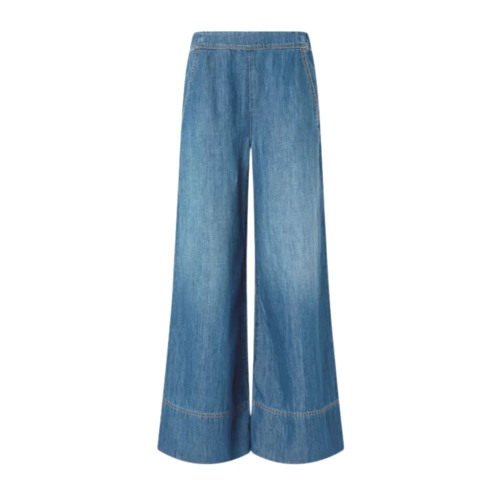 Pinko Women's Blue Wide Jeans, 2XS, Spiaggia Pantalone