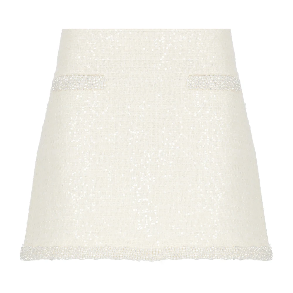 Self Portrait Ivoor Parel Zak Rok Beige Dames