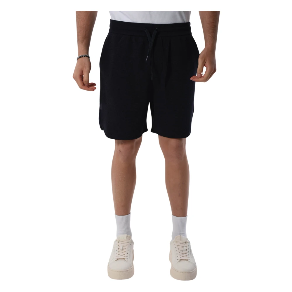 Armani Exchange Katoenen Bermuda Shorts met elastische taille Blue Heren