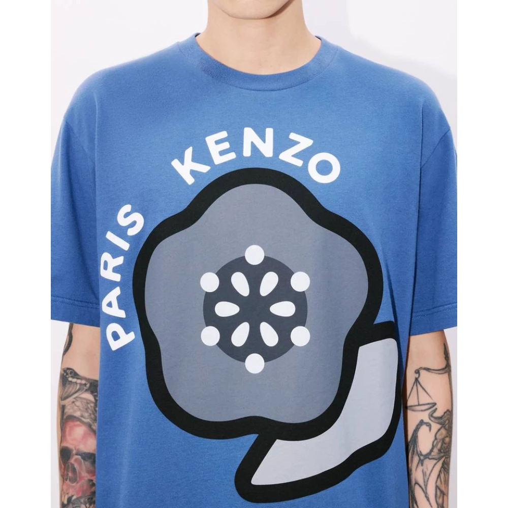 Kenzo Pop Jersey Bedrukt T-shirt Blue Heren