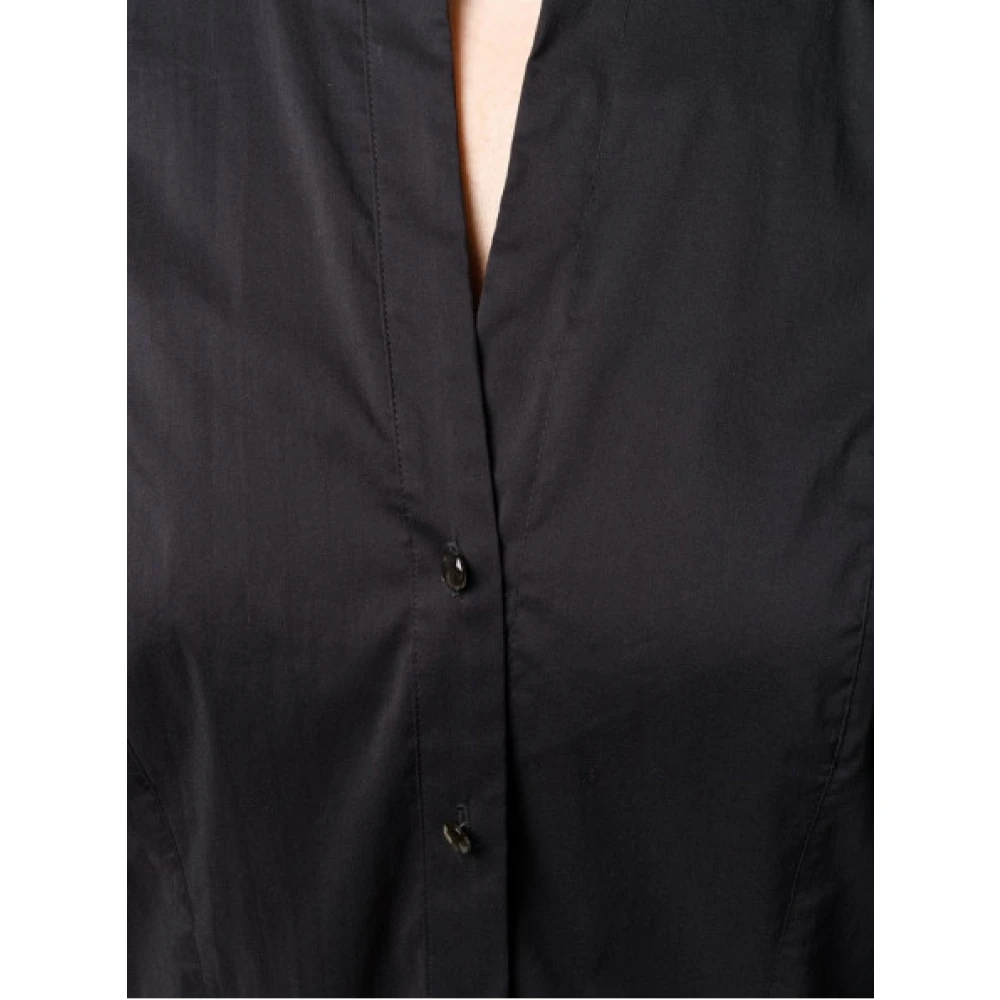 Twinset Lange Poplin Tuniek Korte Mouw Black Dames
