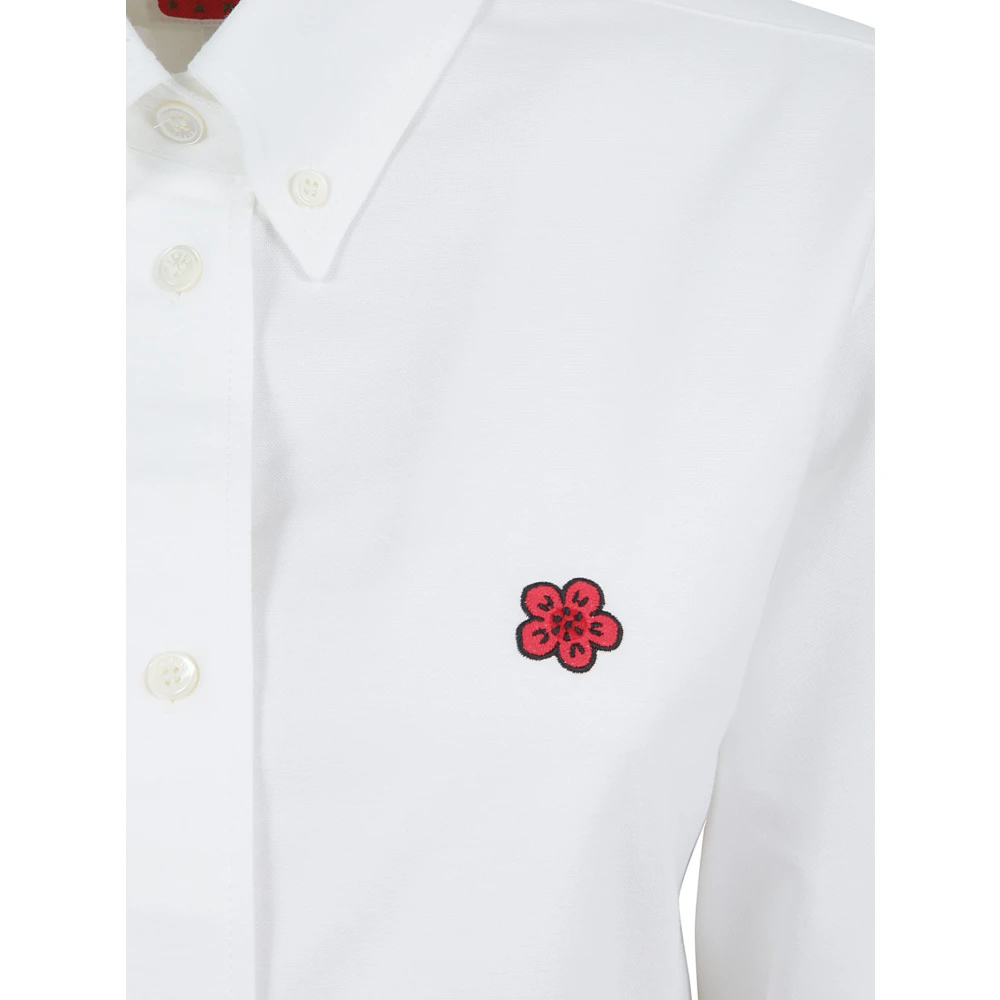 Kenzo Witte Bloemen Getailleerde Blouse White Dames