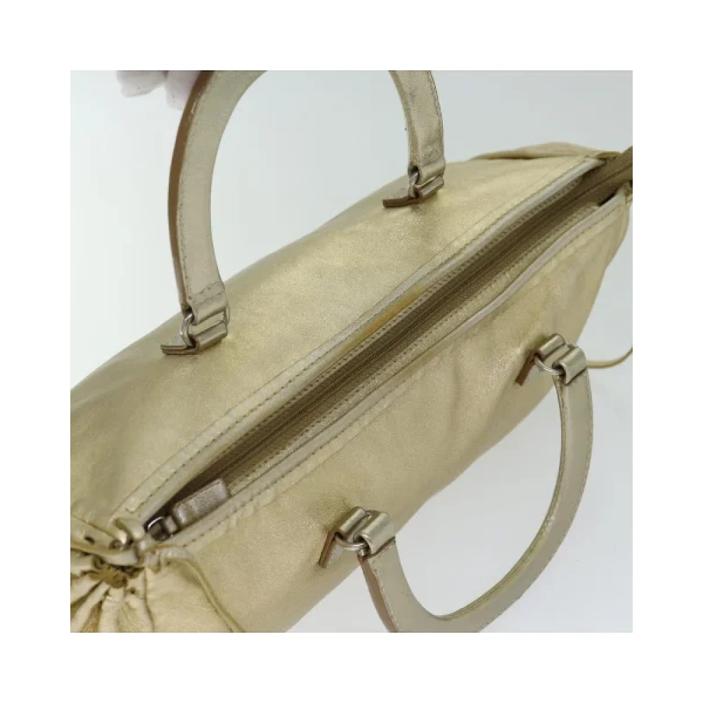 Prada Vintage Pre-owned Leather handbags Yellow Dames