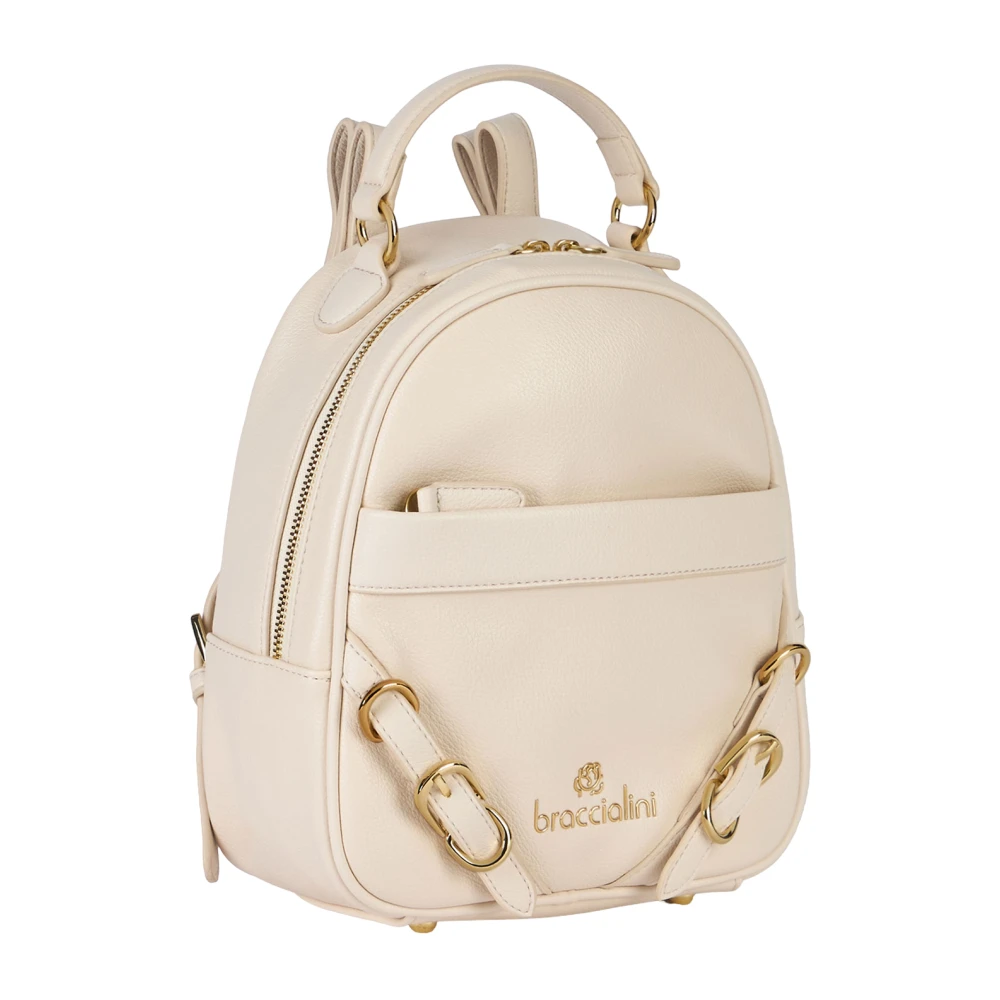 Braccialini Polyester rugzak met gouden details Beige Dames