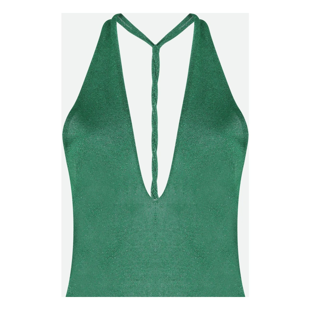 Circus Hotel Groene Mini Jurk met V-Hals Green Dames