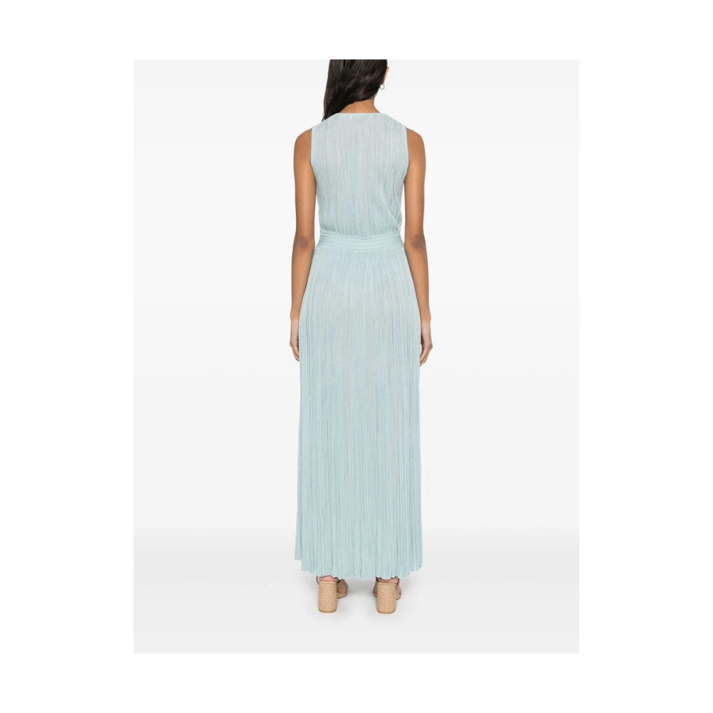 Antonino Valenti Lichtblauwe V-hals mouwloze jurk Blue Dames