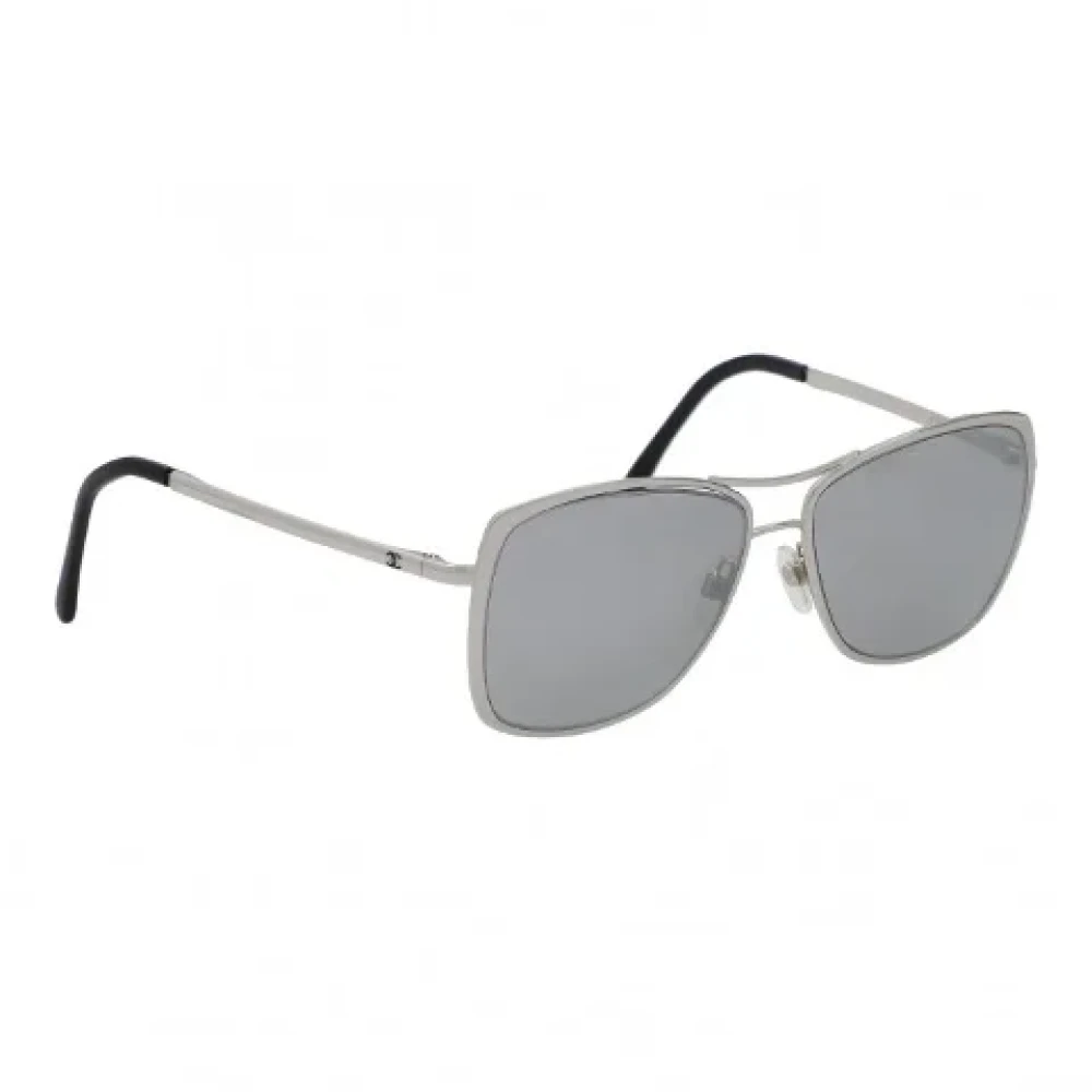 Chanel Vintage Pre-owned Fabric sunglasses Gray Dames