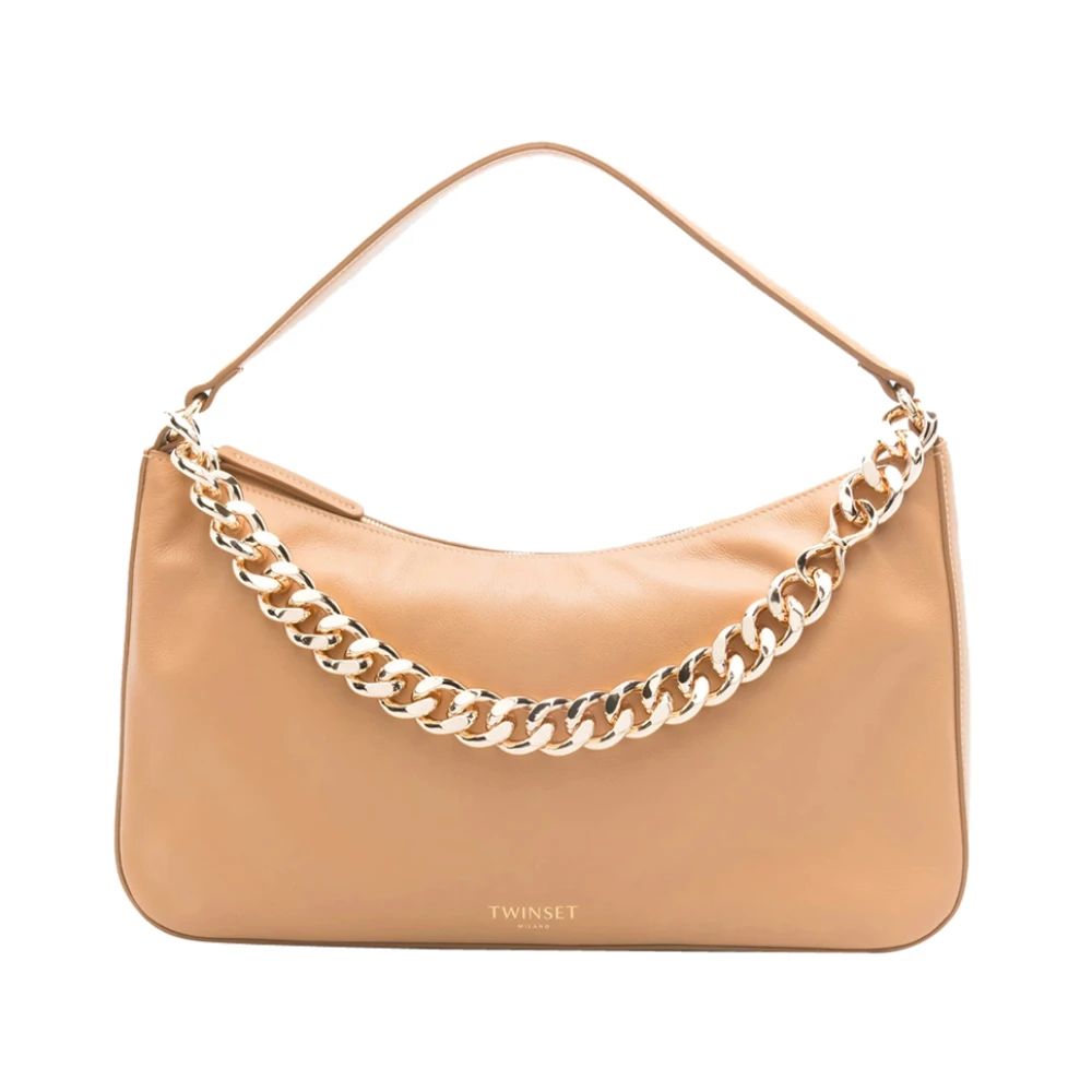 Twinset Women's Beige Handbags, One Size, Calfskin Shoulder Bag