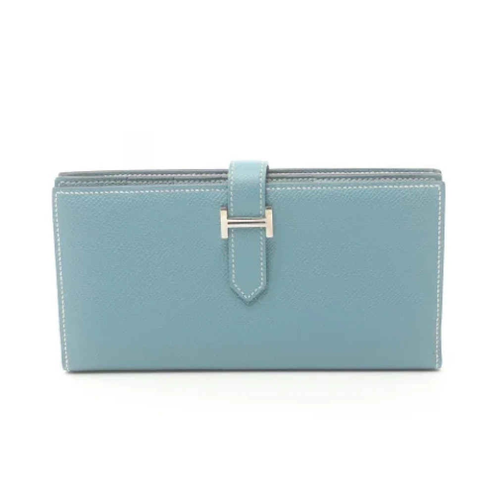 Hermès Vintage Pre-owned Leather wallets Blue Dames