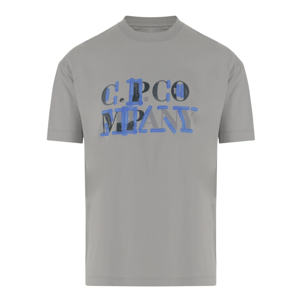 C.P. Company Katoenen Jersey Logo Print T-shirt Gray Heren