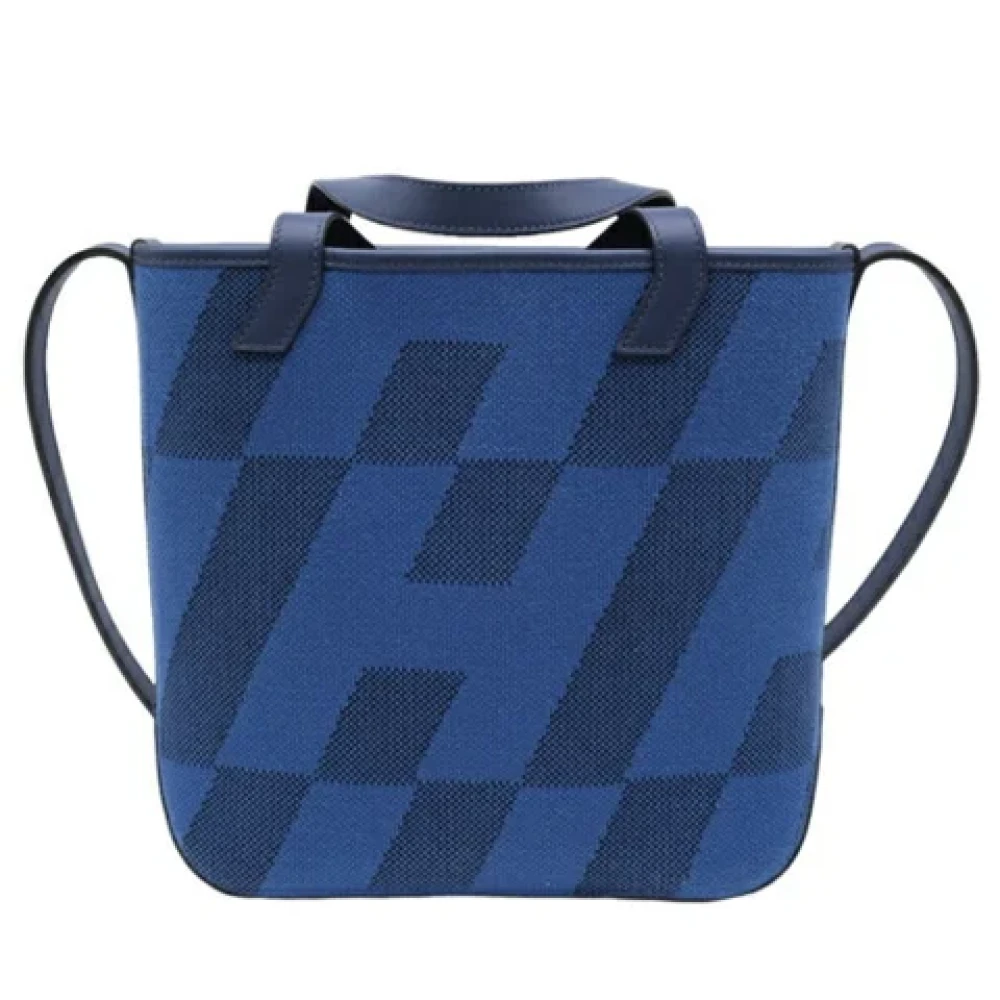 Hermès Vintage Pre-owned Canvas shoulder-bags Blue Dames