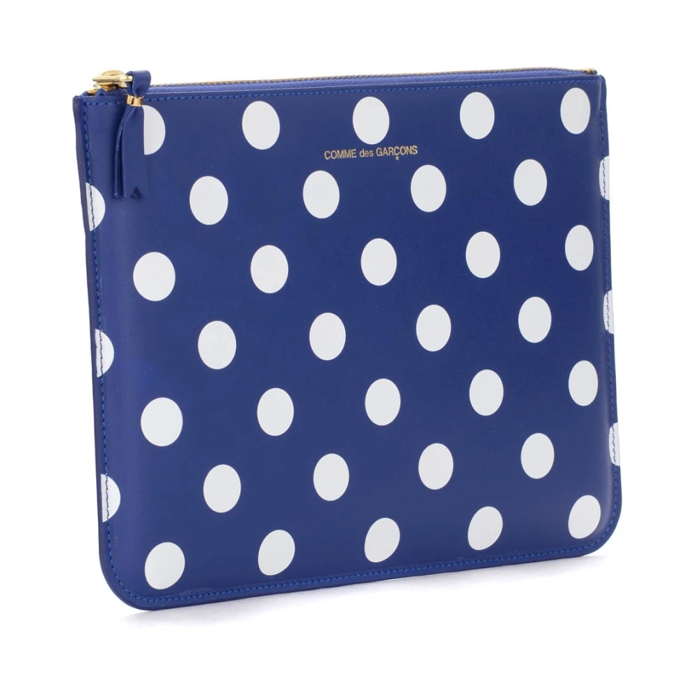 Comme des Garçons Blauw leren portemonnee met witte stippen Multicolor Dames