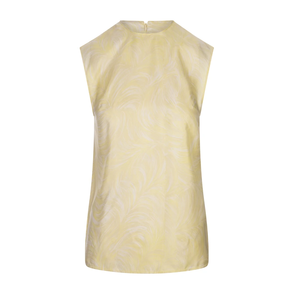 Stella Mccartney Gele Mouwloze Top van Zijde Yellow Dames