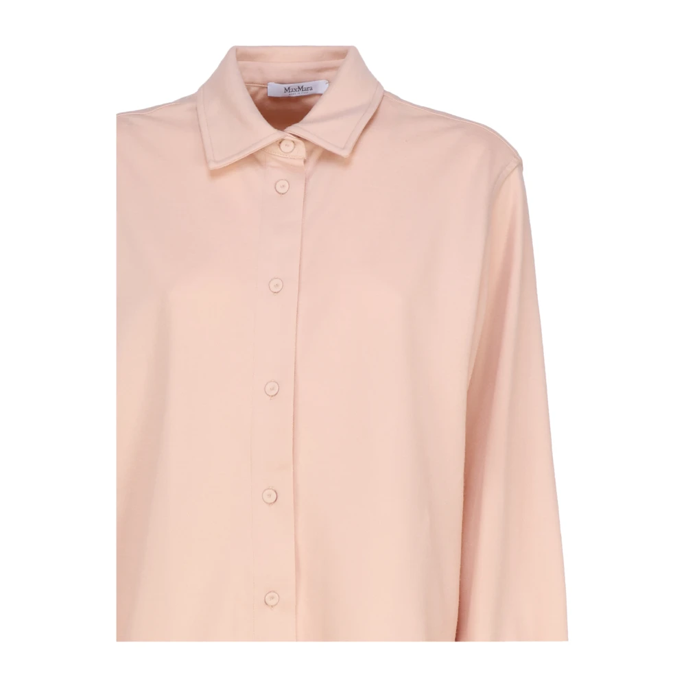 Max Mara Roze Wollen Overhemd Jas Pink Dames