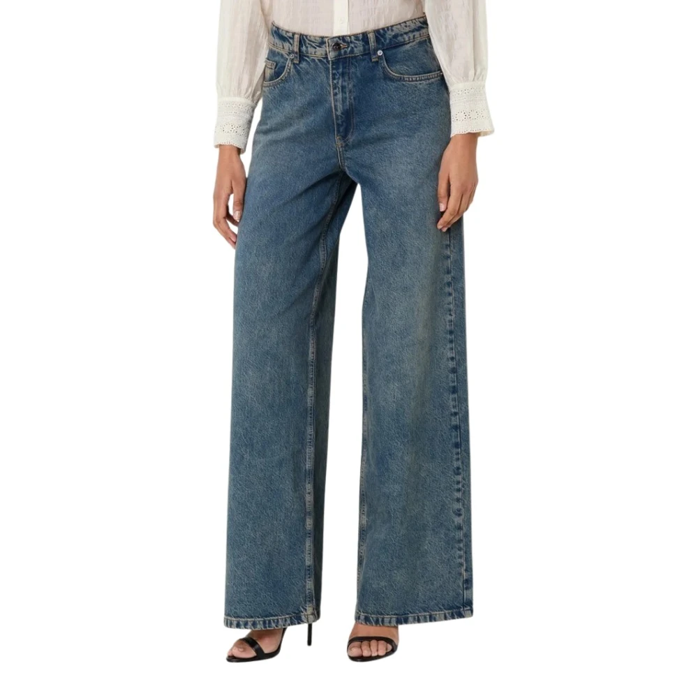 Co'Couture Vintage Straight Fit Blauwe Denim Jeans Blue Dames
