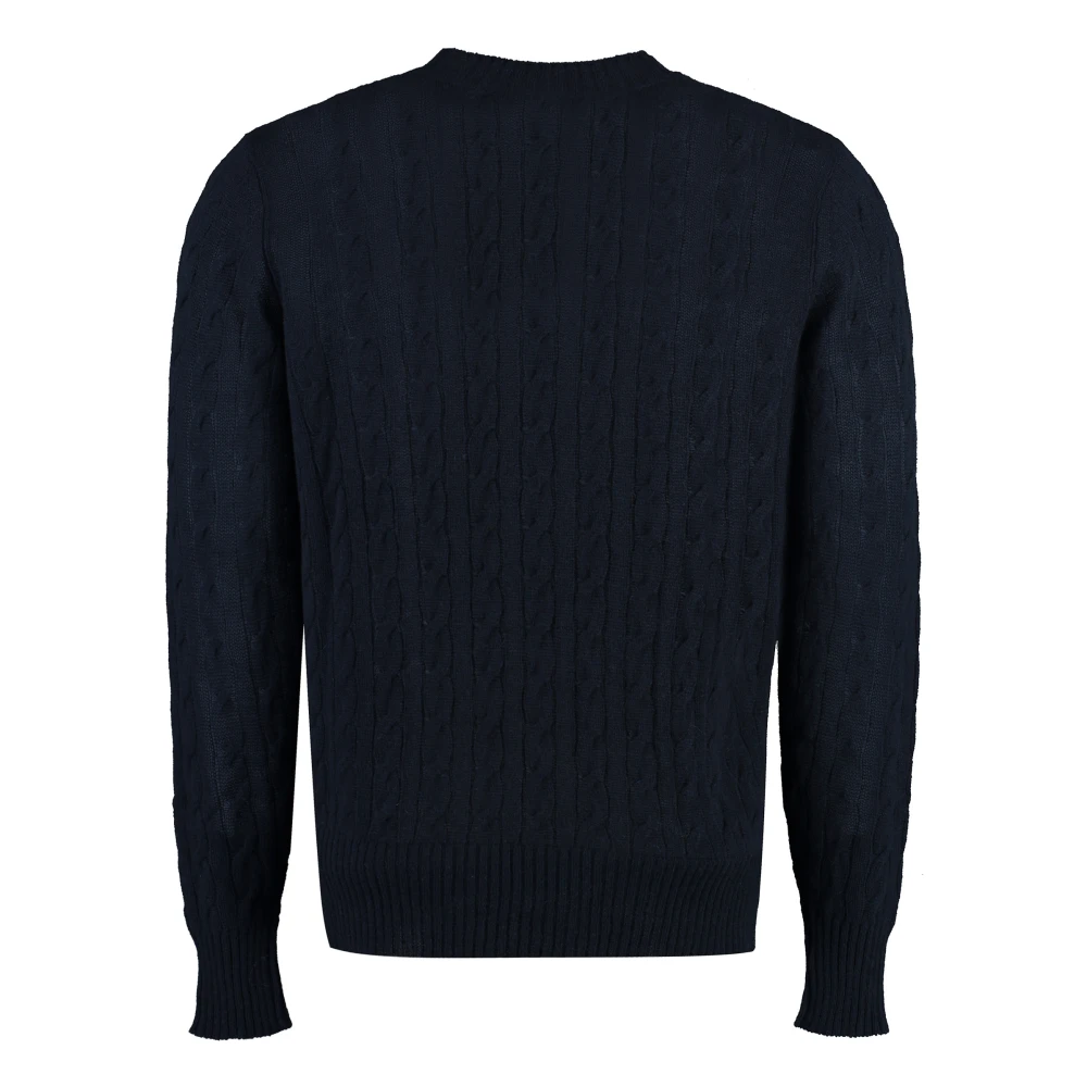 ETRO Cashmere Kabeltrui Blue Heren
