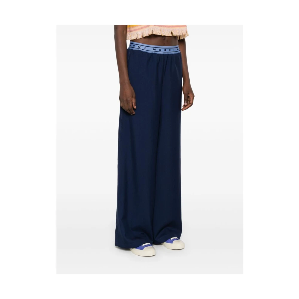 Marni Donkerblauw Elastische Taille Zakken Blue Dames