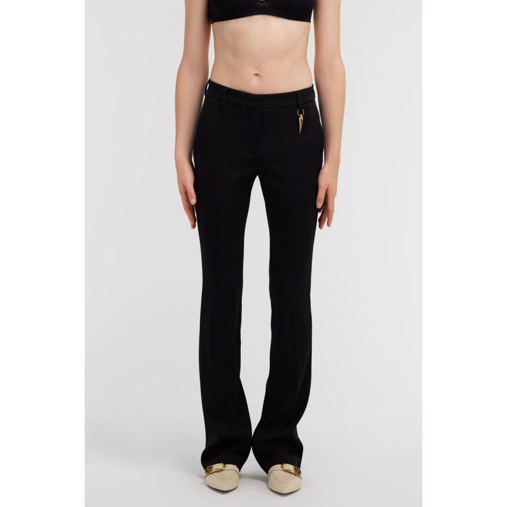 Roberto Cavalli Tailored Flared Broek met Tijgertandhanger Black Dames
