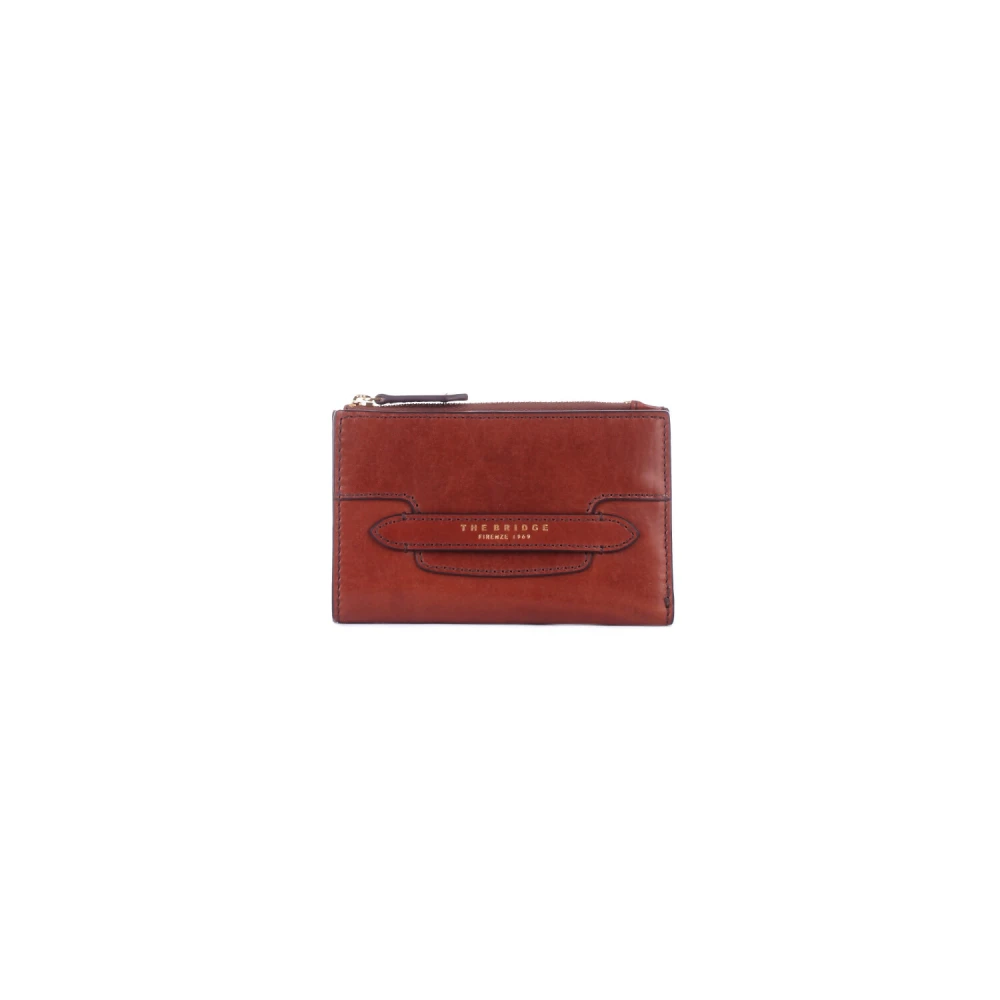 The Bridge Bruine Portemonnee met Voorlogo Clip Brown Dames