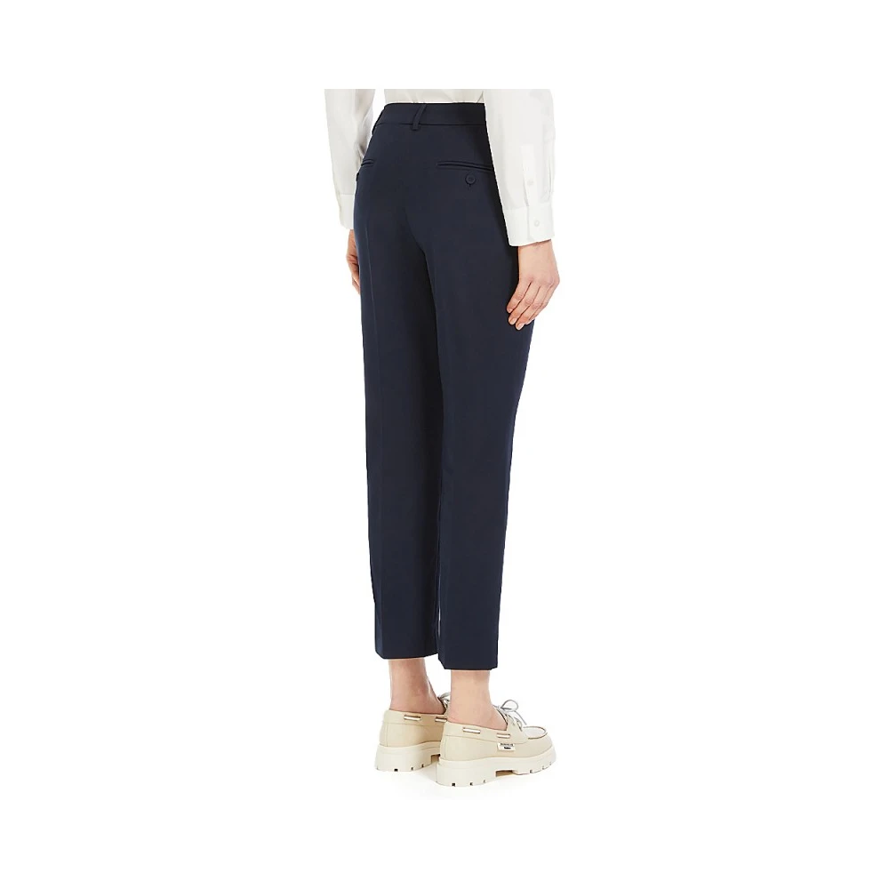 Max Mara Weekend Blauwe Katoenen Stretch Sigaretbroek Blue Dames