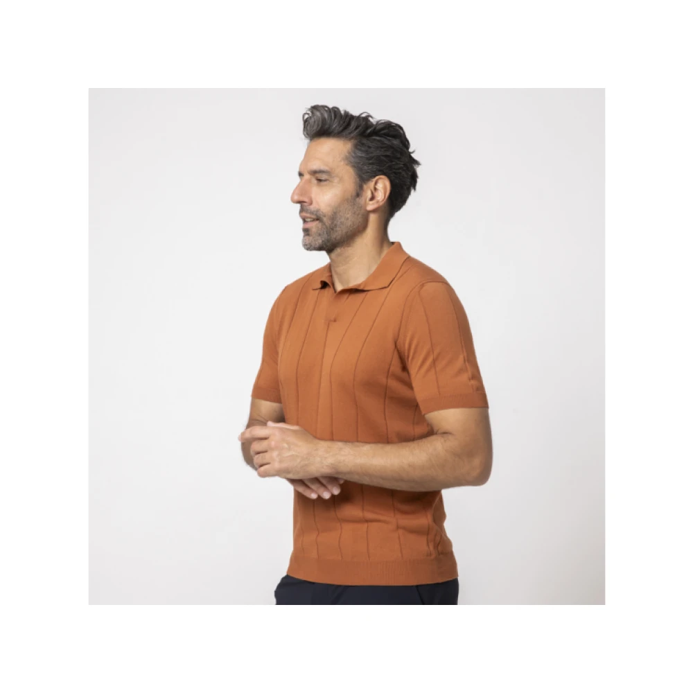 Gran Sasso Terracotta Polo Shirt Brown Heren