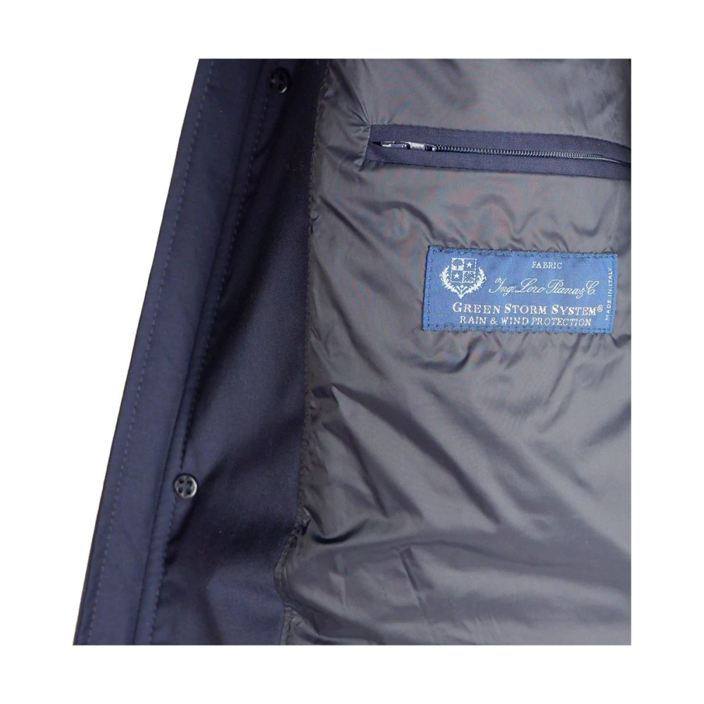 Made in Italia Blauwe wollen jas met Green Storm System Blue Heren