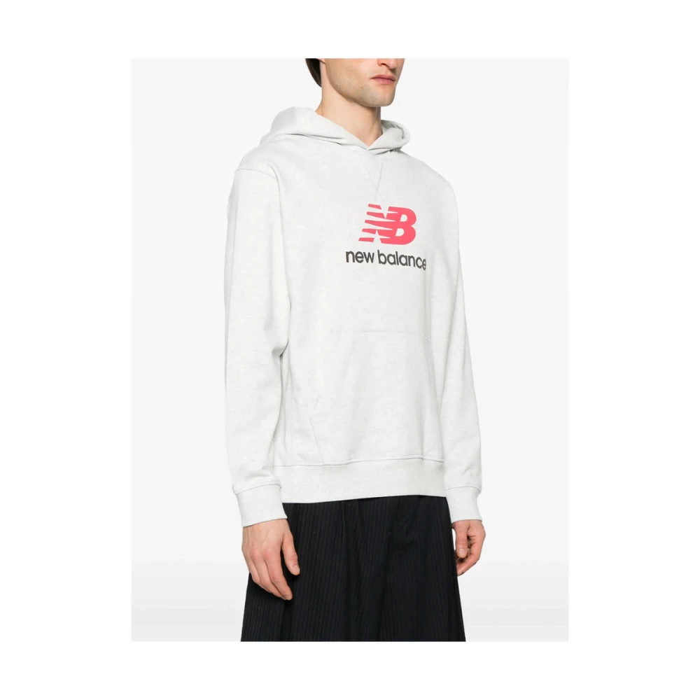 New Balance Lichtgrijze Sweatshirt met Zak Gray Heren