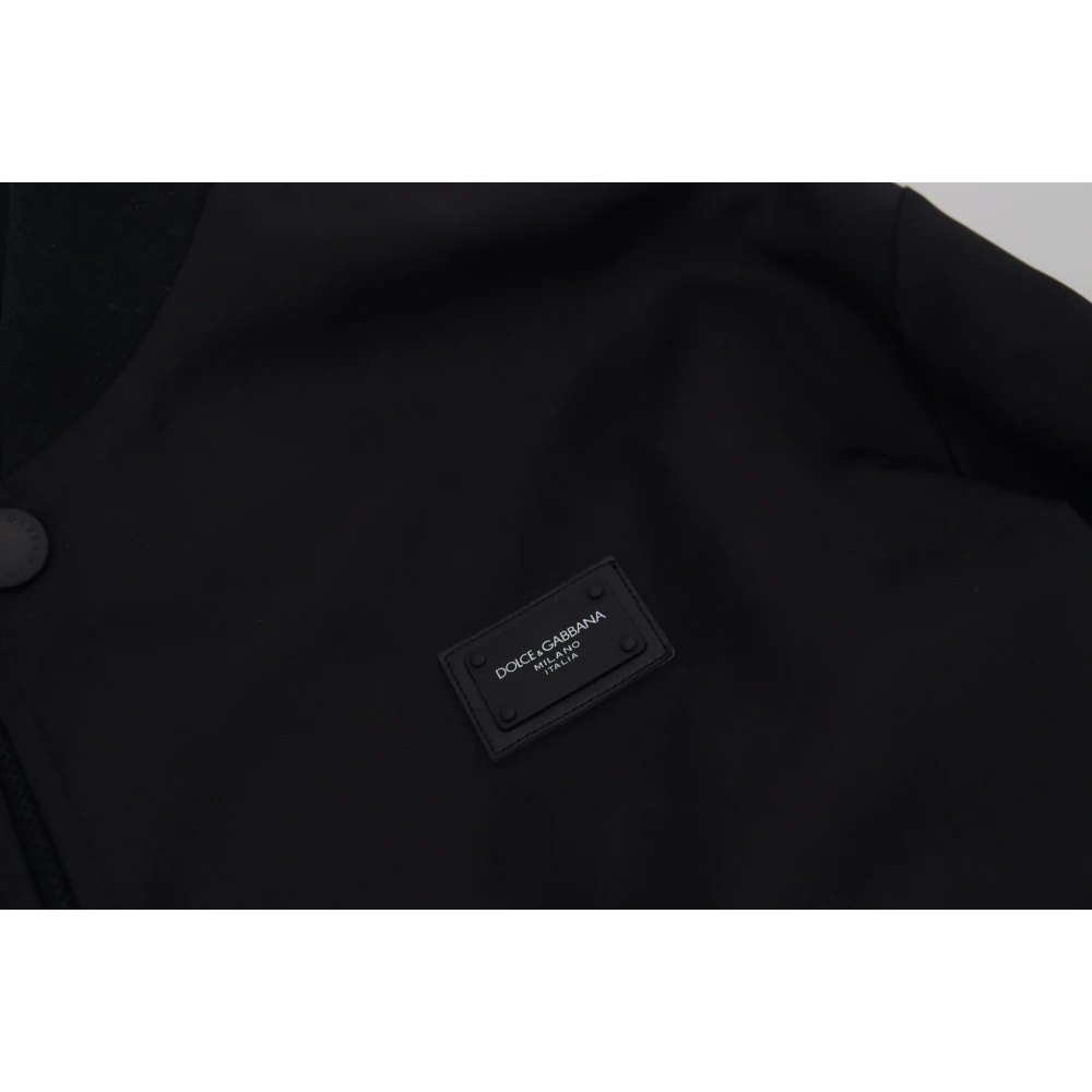 Dolce & Gabbana Zwarte Logo Bomber Jas Black Heren